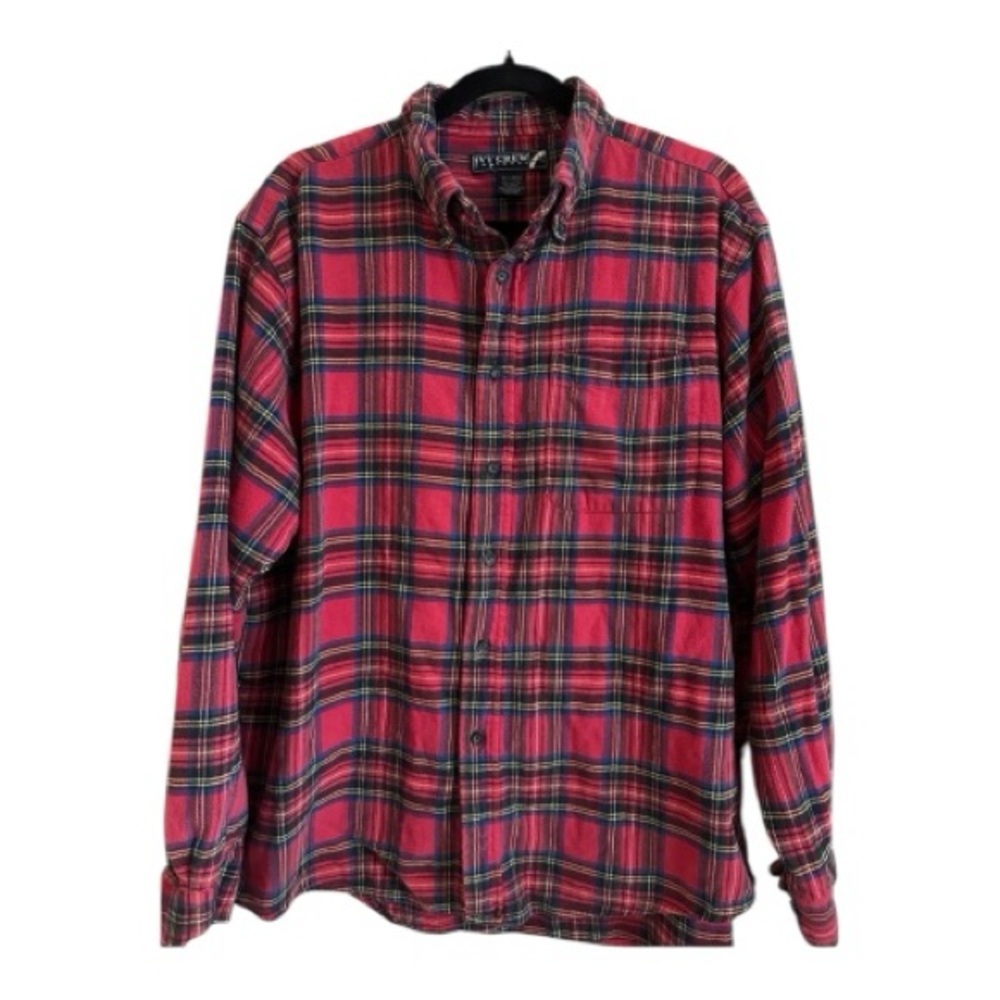 Vintage Ivy Crew Explorer Red Plaid Flannel XXL, Holiday/Grunge/Preppy